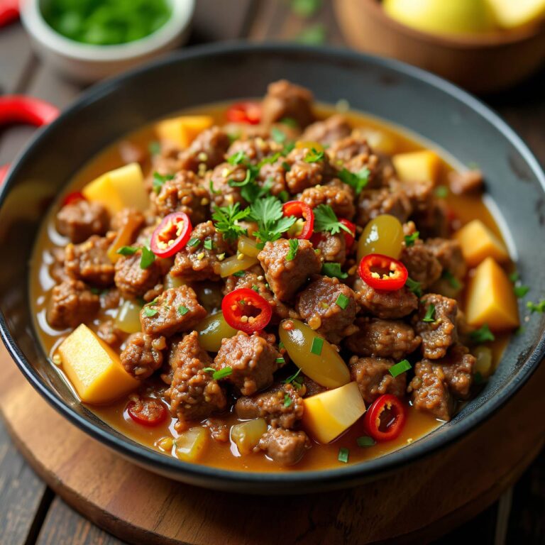 Süss-scharfes Hackfleisch Rezept