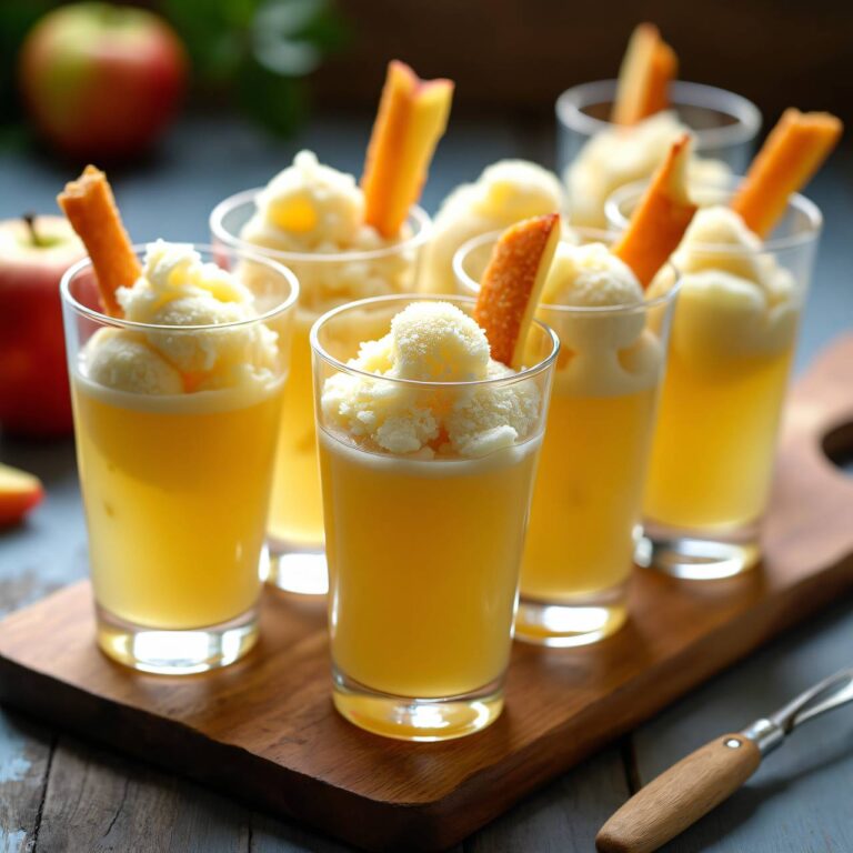 Süssmostsorbet mit Holundersprudel Rezept