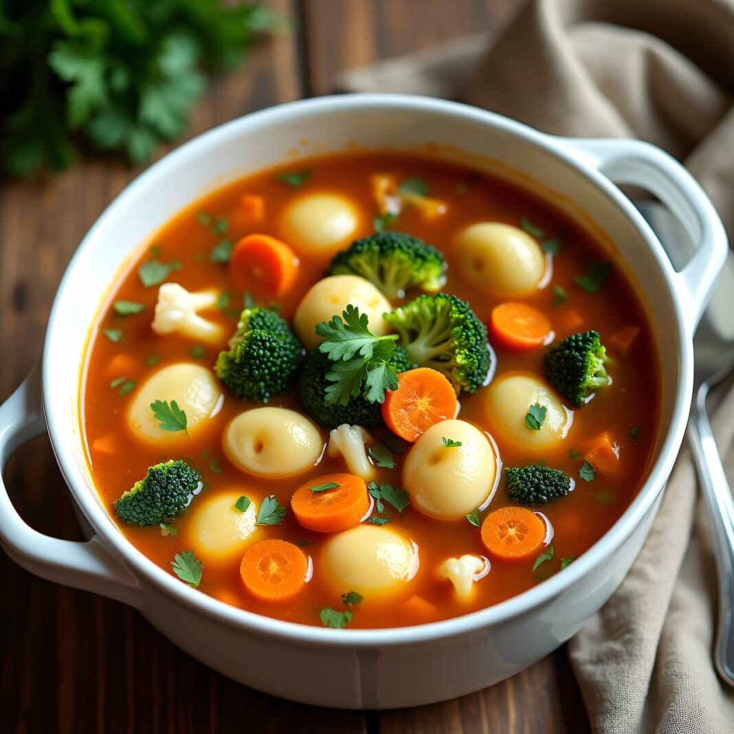 Suppe mit Gnocchi und Gemüse Rezept Suppe mit Gnocchi und Gemüse Rezept