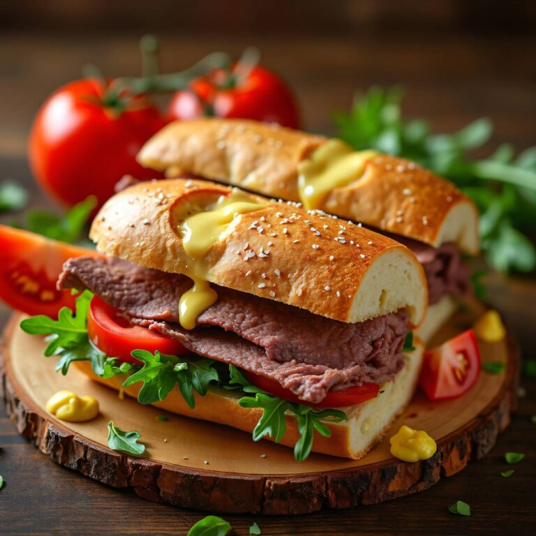 Tafelspitz-Sandwich mit Senfbutter und Rucola Rezept