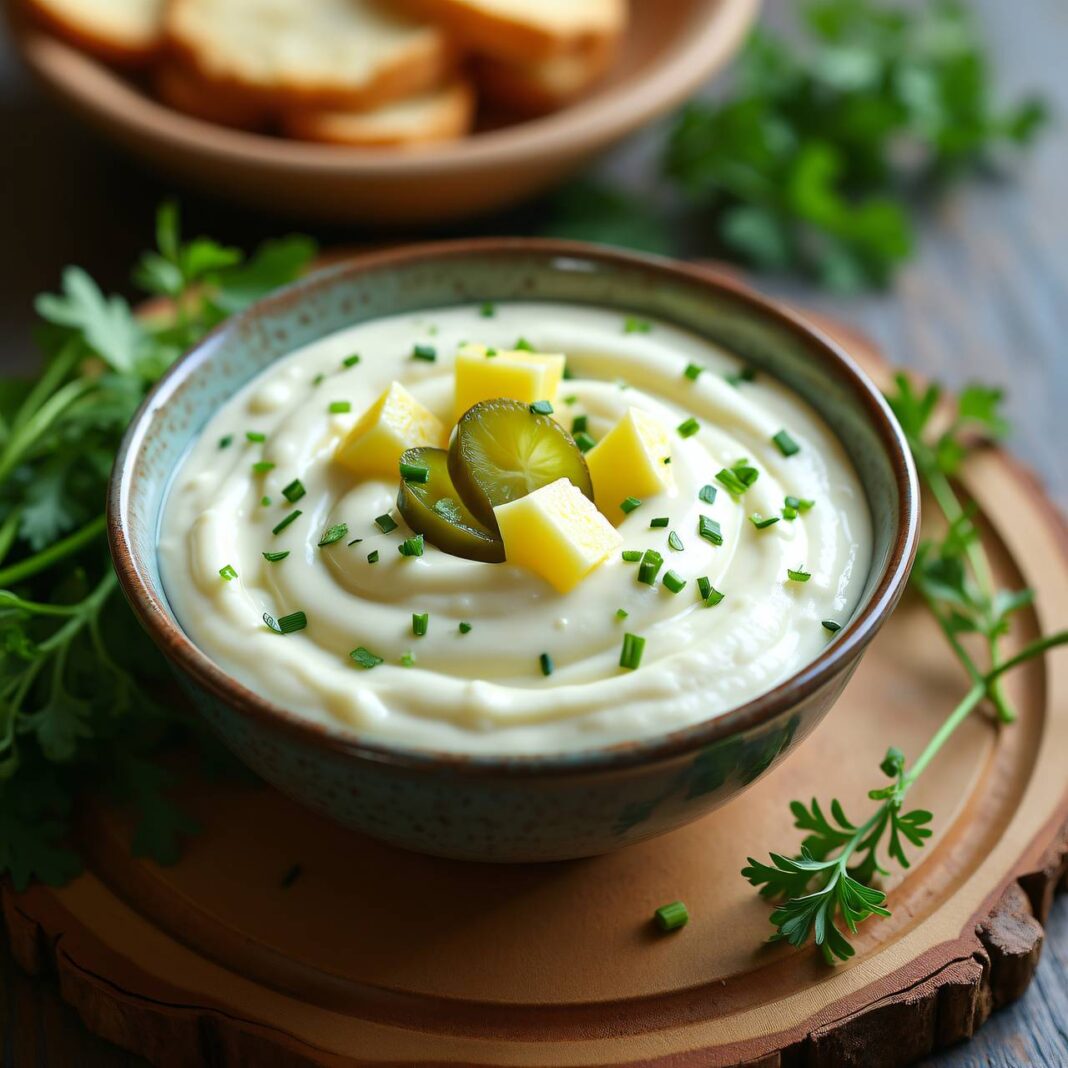 Tartarsauce mit Joghurt (Fondue oder Dip) Rezept Tartarsauce mit Joghurt (Fondue oder Dip) Rezept