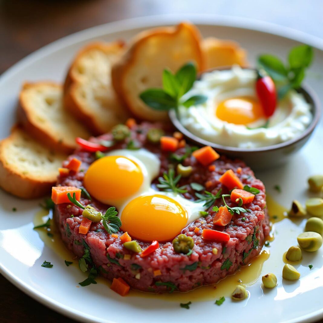 Tatar mit Pistazien-Dip Rezept Tatar mit Pistazien-Dip Rezept