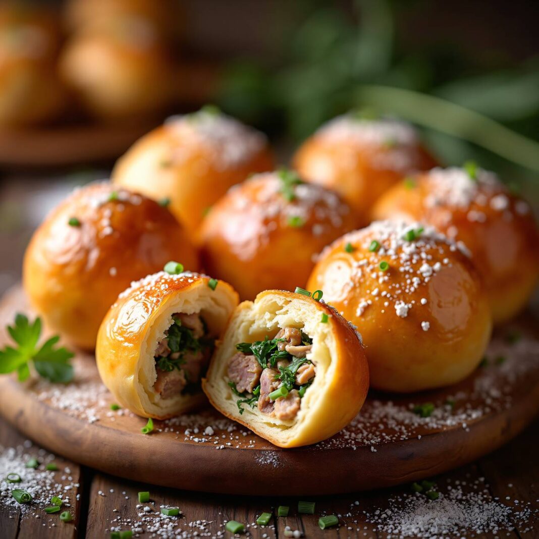 Teigkugeln mit Fleischfüllung Rezept Teigkugeln mit Fleischfüllung Rezept