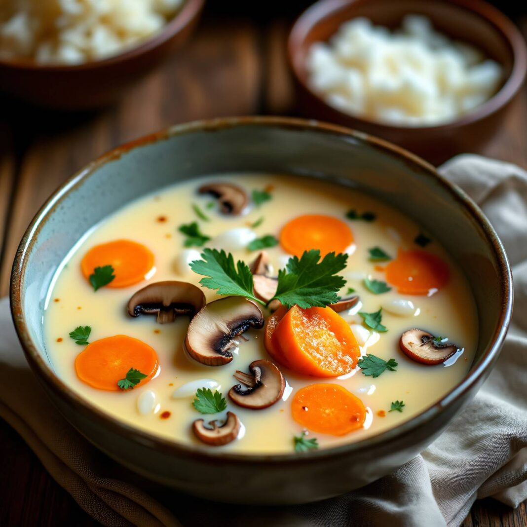 Tom Kha Gai mit Buttermilch und Karotten Rezept Tom Kha Gai mit Buttermilch und Karotten Rezept