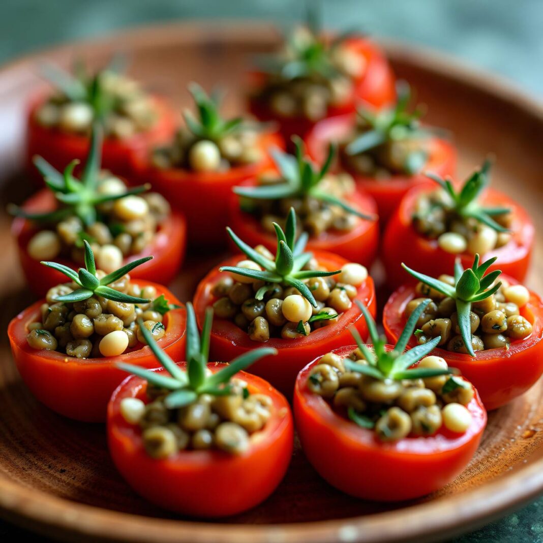 Tomätchen mit Linsensalat gefüllt Rezept Tomätchen mit Linsensalat gefüllt Rezept