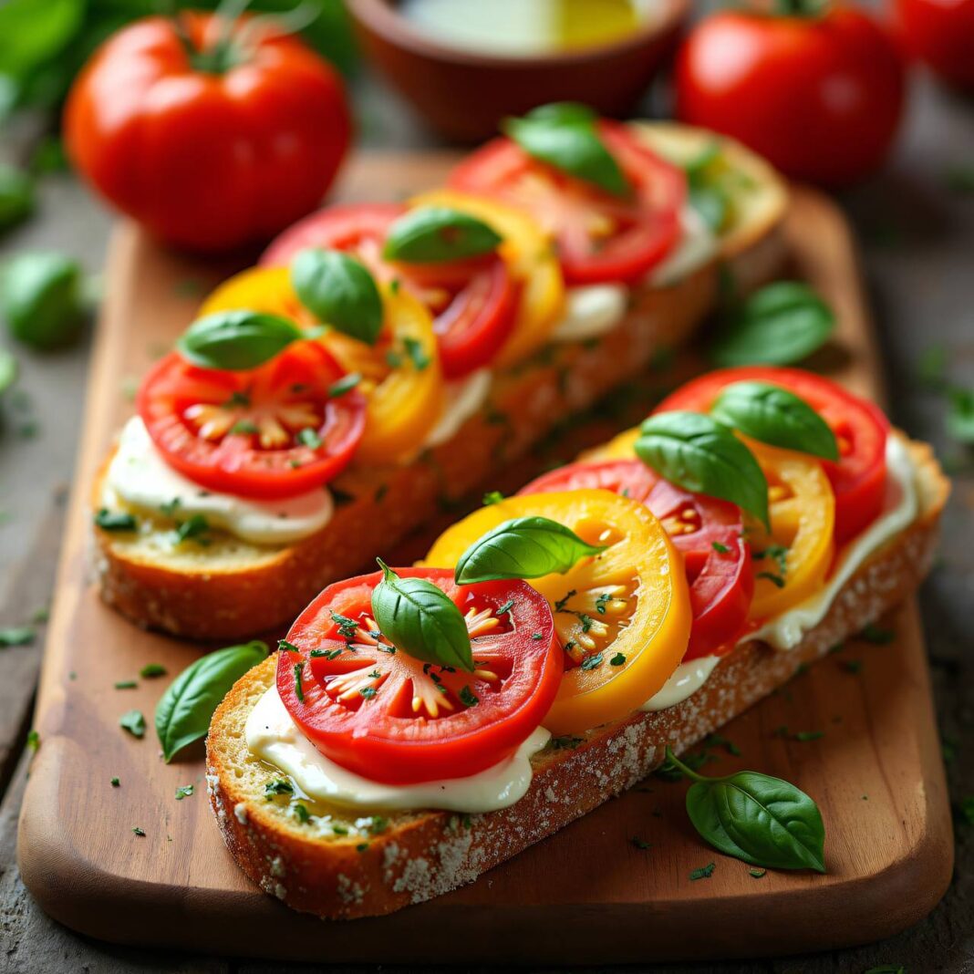 Tomaten-Mozzarella-Baguette Rezept Tomaten-Mozzarella-Baguette Rezept