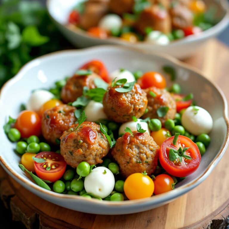 Tomaten-Mozzarella-Salat mit Fleischbällchen Rezept