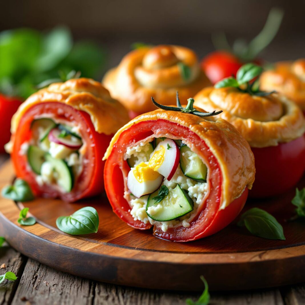 Tomatenpäckli mit Hüttenkäse Rezept Tomatenpäckli mit Hüttenkäse Rezept