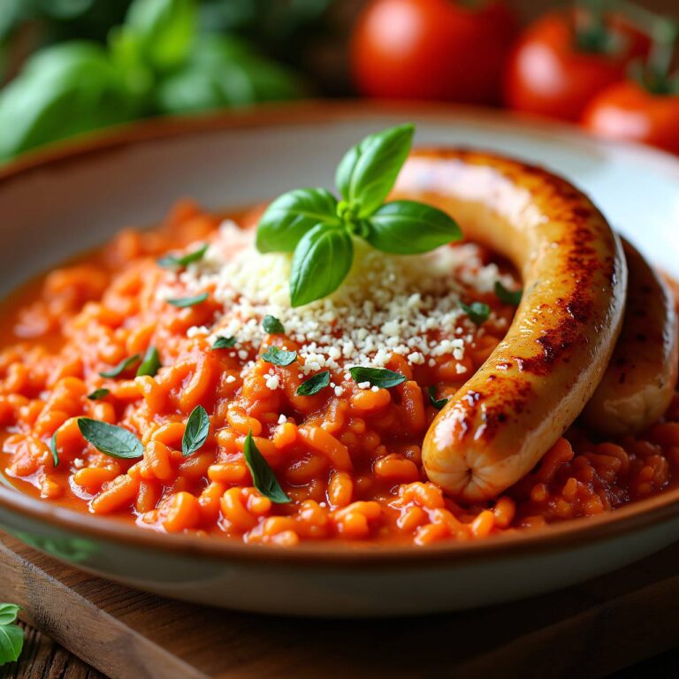 Tomatenrisotto mit Zwiebelmischung Rezept