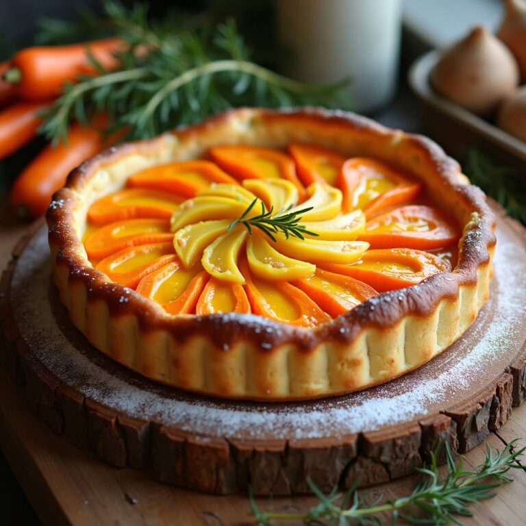 Topinambur-Karotten-Blechkuchen mit Safranguss Rezept