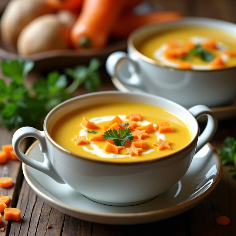 Topinambursuppe mit Karotten und Lauch Rezept