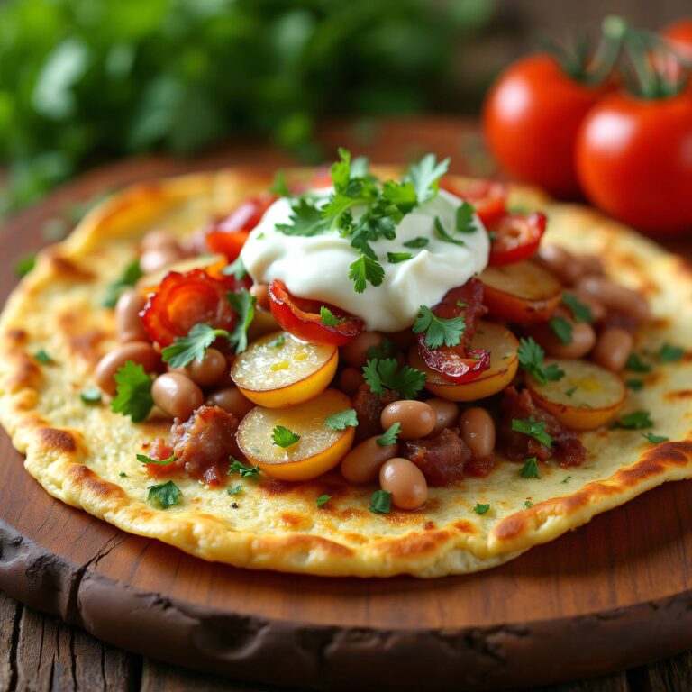 Tortilla mit Bohnen und Weichkäse Rezept