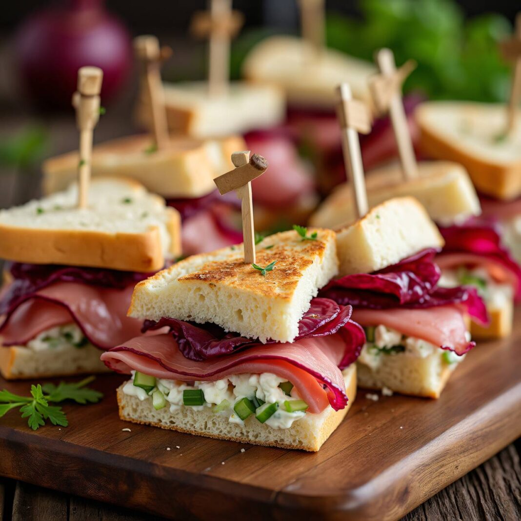 Tramezzini mit Radicchio und Schinken Rezept Tramezzini mit Radicchio und Schinken Rezept