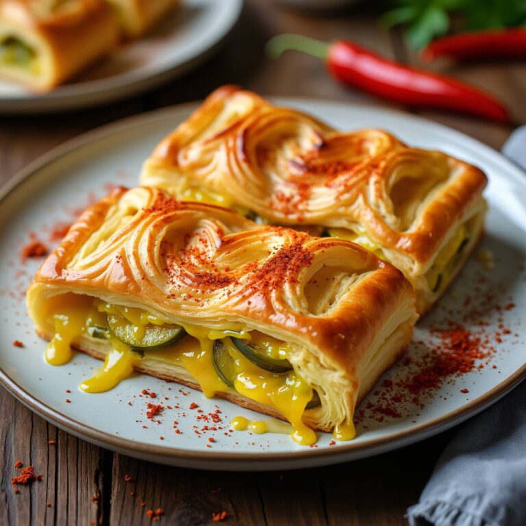 Überbackene Blätterteig-Lauch-Kissen Rezept