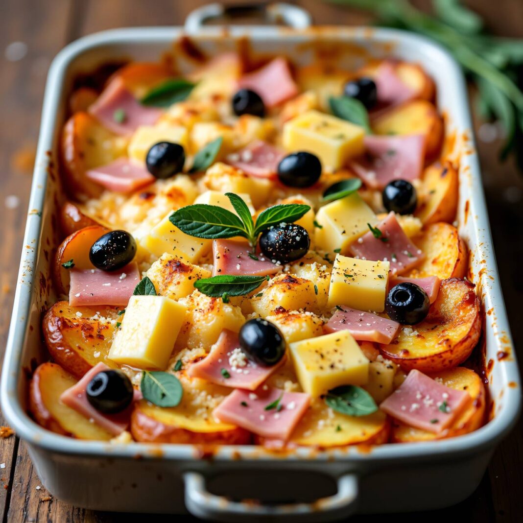 Überbackene Kartoffeln mit Schinken Rezept Überbackene Kartoffeln mit Schinken Rezept