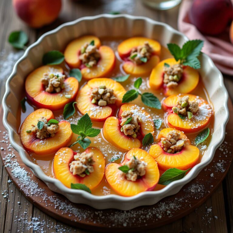 Überbackene Pfirsichhälften Rezept