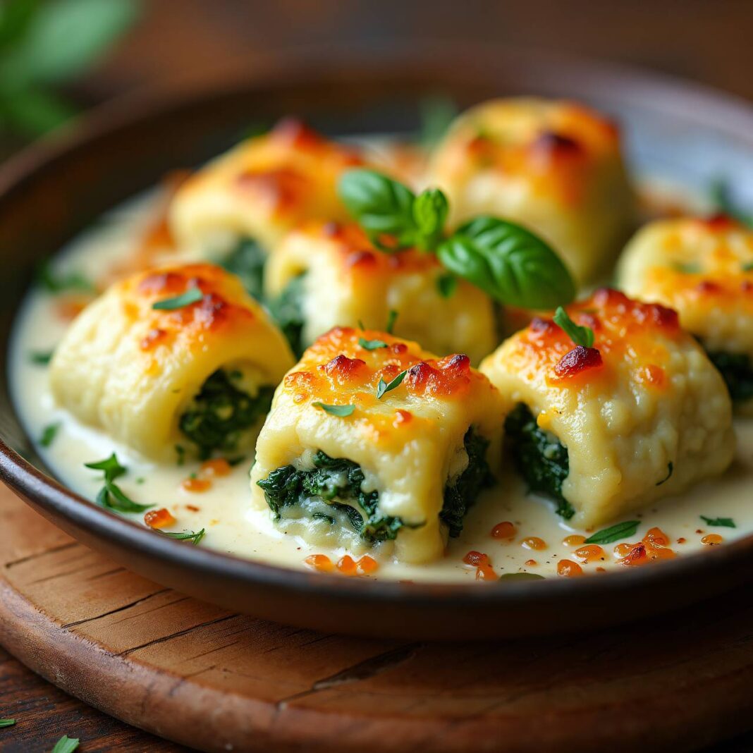 Überbackene Spinat-Gnocchi Rezept Überbackene Spinat-Gnocchi Rezept
