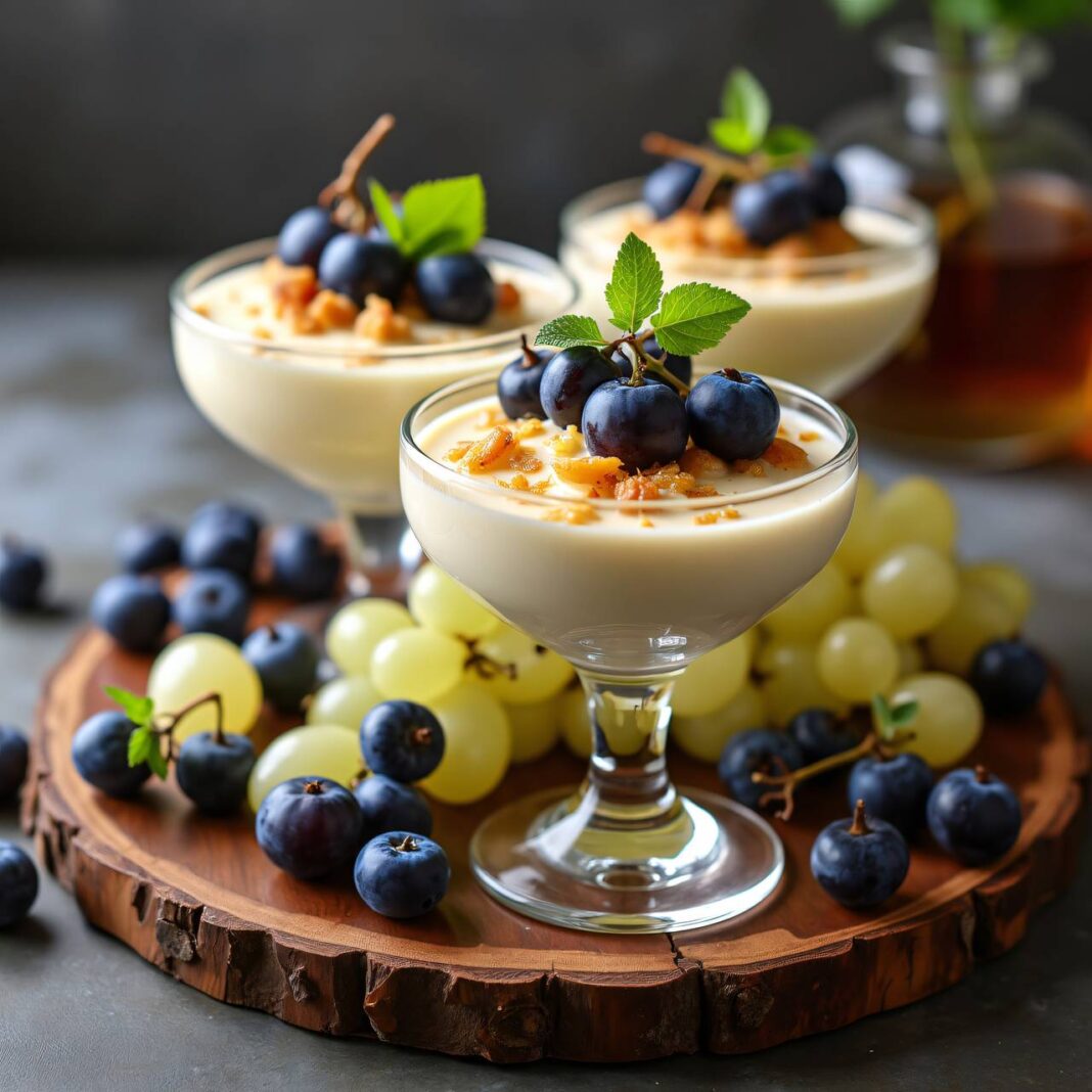 Vanille-Rum-Crème mit Trauben Rezept Vanille-Rum-Crème mit Trauben Rezept