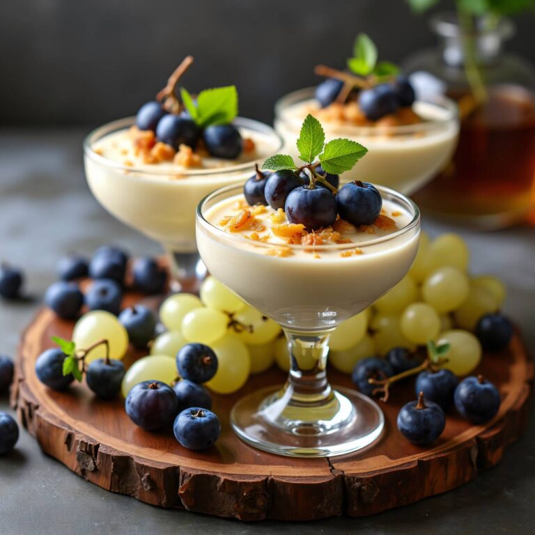Vanille-Rum-Crème mit Trauben Rezept