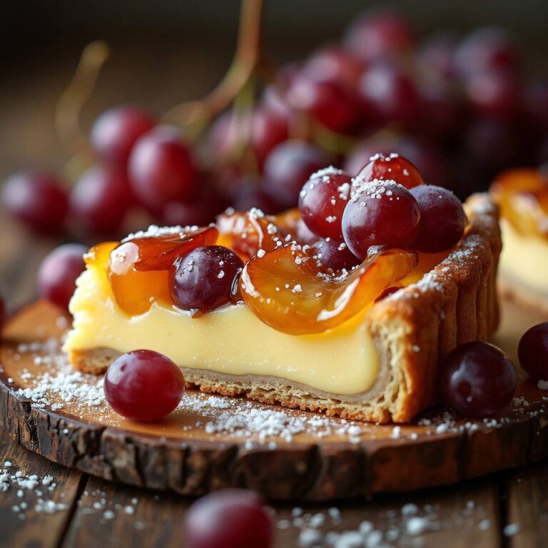 Vanilleblechkuchen mit Trauben Rezept