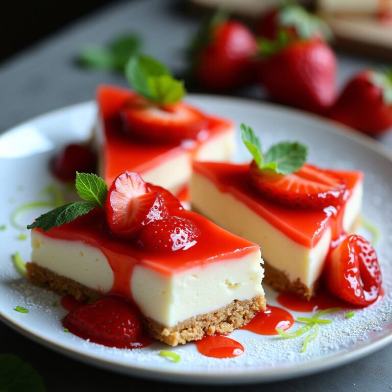 Vanillequark-Ecken mit Erdbeerkompott Rezept