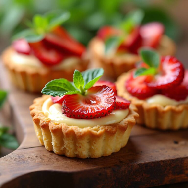 Vanillerahm-Törtchen mit Erdbeeren Rezept