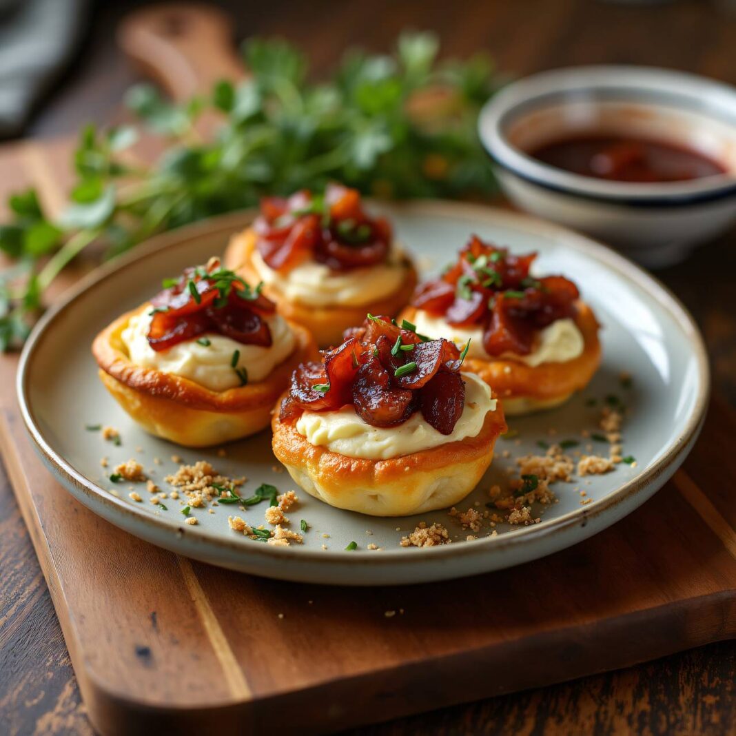 Vegetarische Blätterteig-Pastete mit Käsemousse und Rotweinzwiebeln Rezept Vegetarische Blätterteig-Pastete mit Käsemousse und Rotweinzwiebeln Rezept