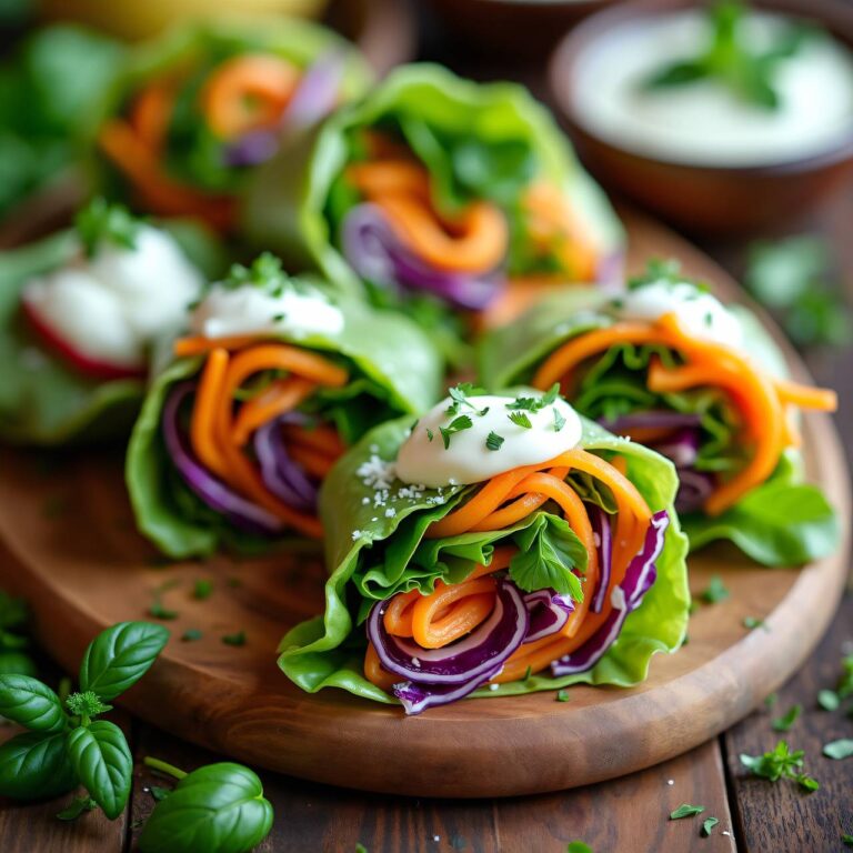 Vegetarische Sommerrollen mit Crème fraîche Rezept