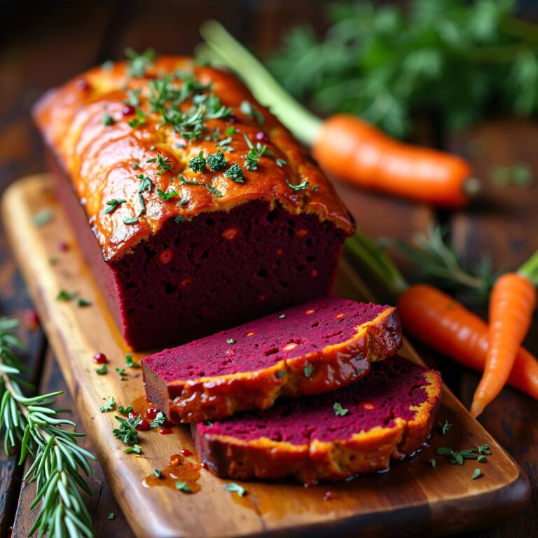 Vegetarischer rote Rüben-Tofubraten mit Karotten (Low Carb) Rezept