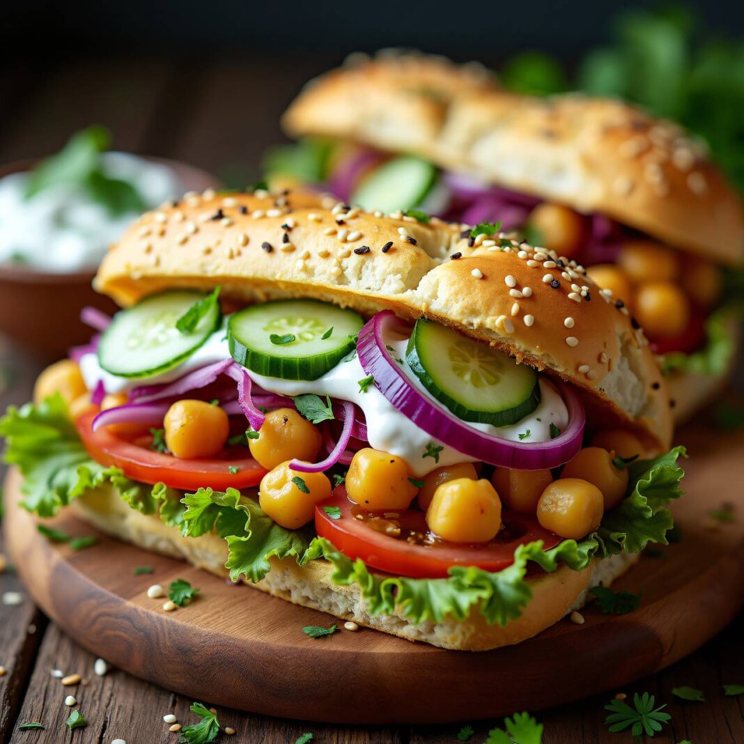 Vegi-Döner mit Cloud Bread (Low Carb) Rezept Vegi-Döner mit Cloud Bread (Low Carb) Rezept