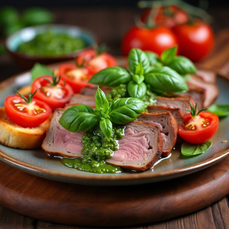 Vitello basilico mit Tomaten-Bruschette Rezept