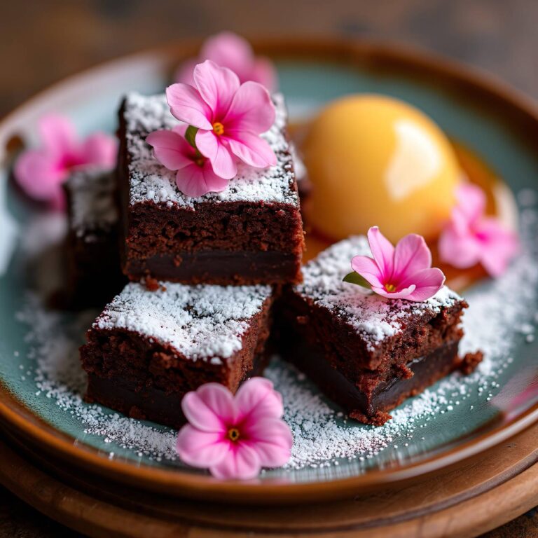 Warme Maroni-Brownies mit Honig-Eis Rezept