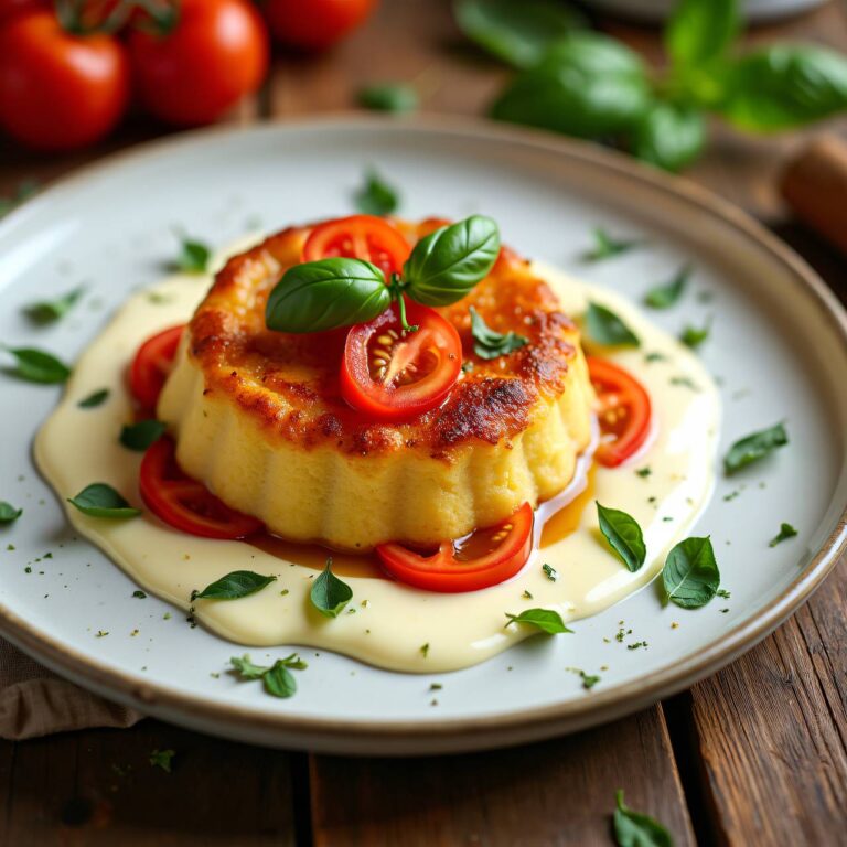 Warmer Tomatenpudding an Mascarpone-Sauce Rezept