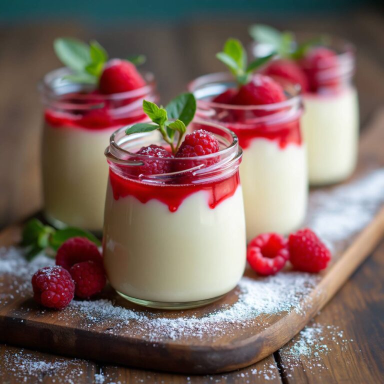 Weisse Schokoladencrème mit Himbeeren Rezept