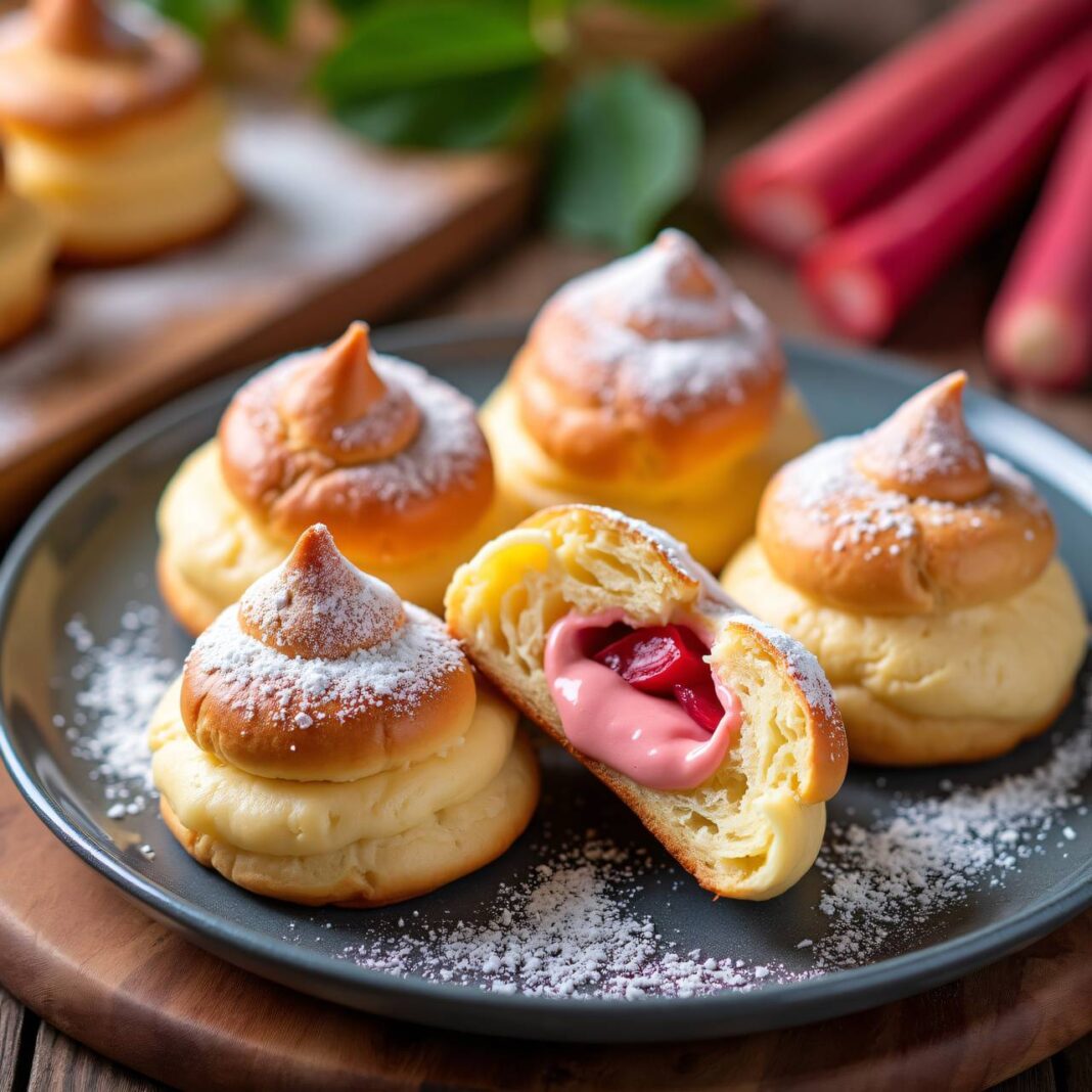 Windbeutel mit Rhabarbercreme Rezept Windbeutel mit Rhabarbercreme Rezept