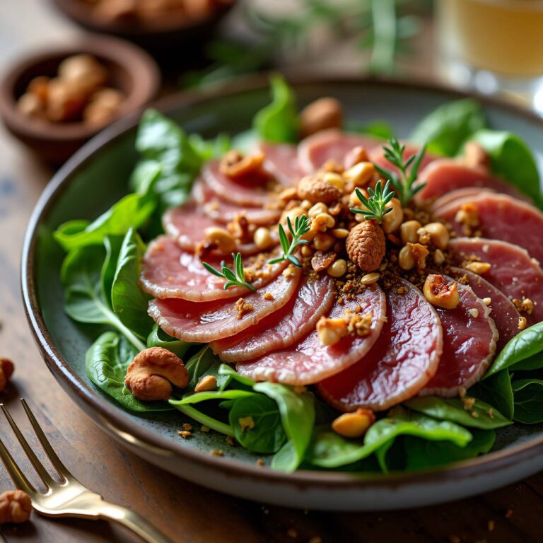 Wintersalat mit Trockenfleisch und gewürzten Kernen Rezept