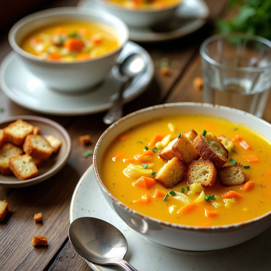 Wirzsuppe mit Croûtons Rezept Wirzsuppe mit Croûtons Rezept