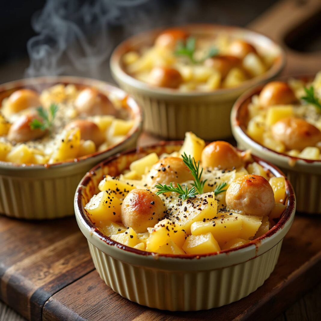 Würstchen auf Sauerkraut-Kartoffeln Rezept Würstchen auf Sauerkraut-Kartoffeln Rezept