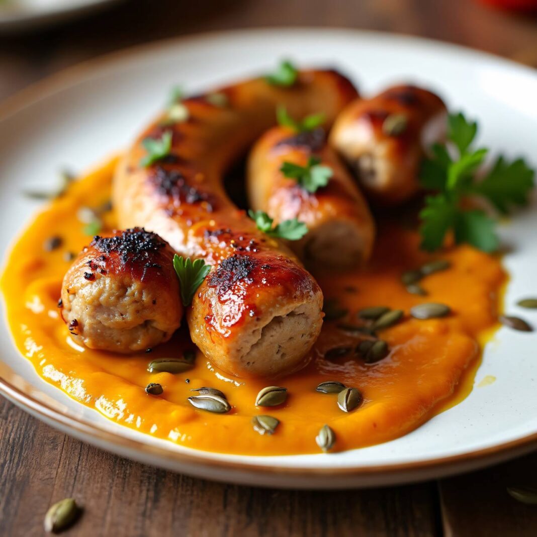 Würstchen mit Kürbissauce Rezept Würstchen mit Kürbissauce Rezept
