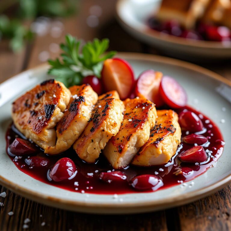 Würzige Hühnerbrust mit Zwetschgensauce Rezept
