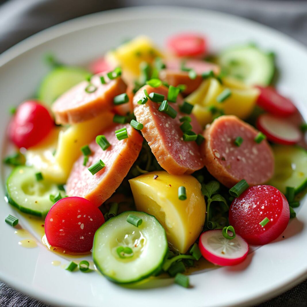 Wurst-Käse-Salat mit Salatgurke Rezept Wurst-Käse-Salat mit Salatgurke Rezept