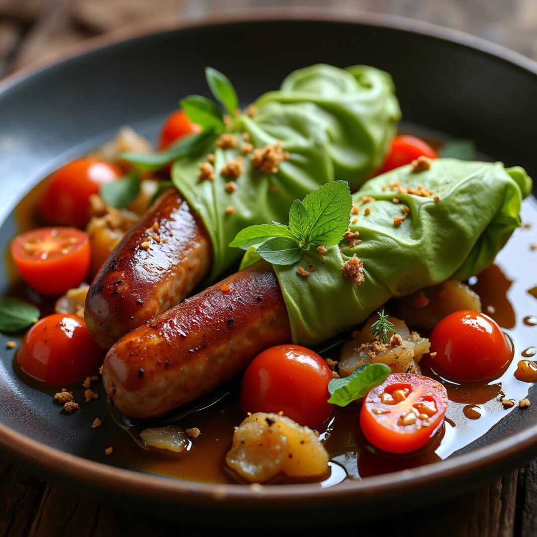Wurst mit Senf-Tomaten Rezept Wurst mit Senf-Tomaten Rezept