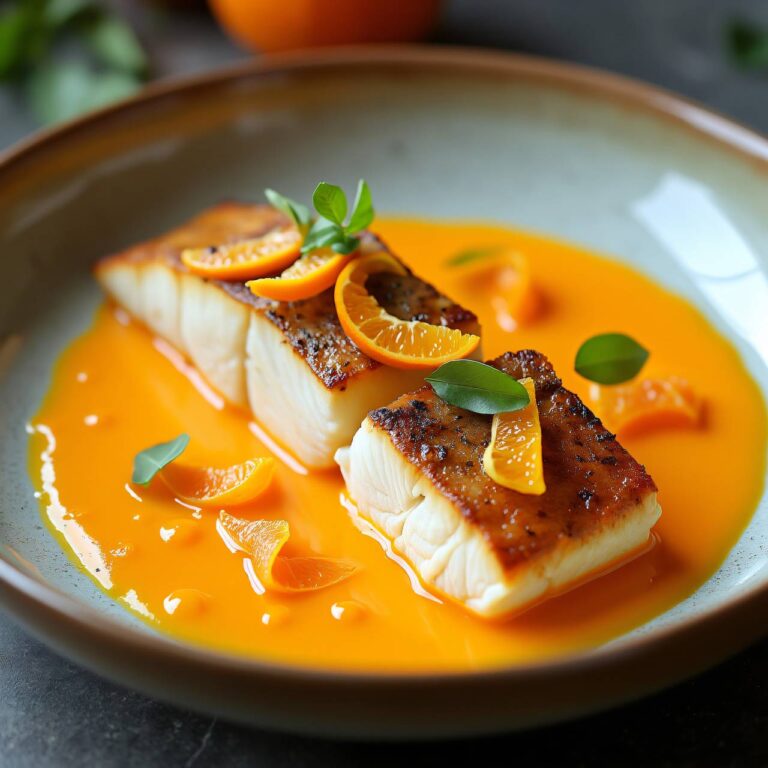 Zander an Orangenschaumsauce Rezept