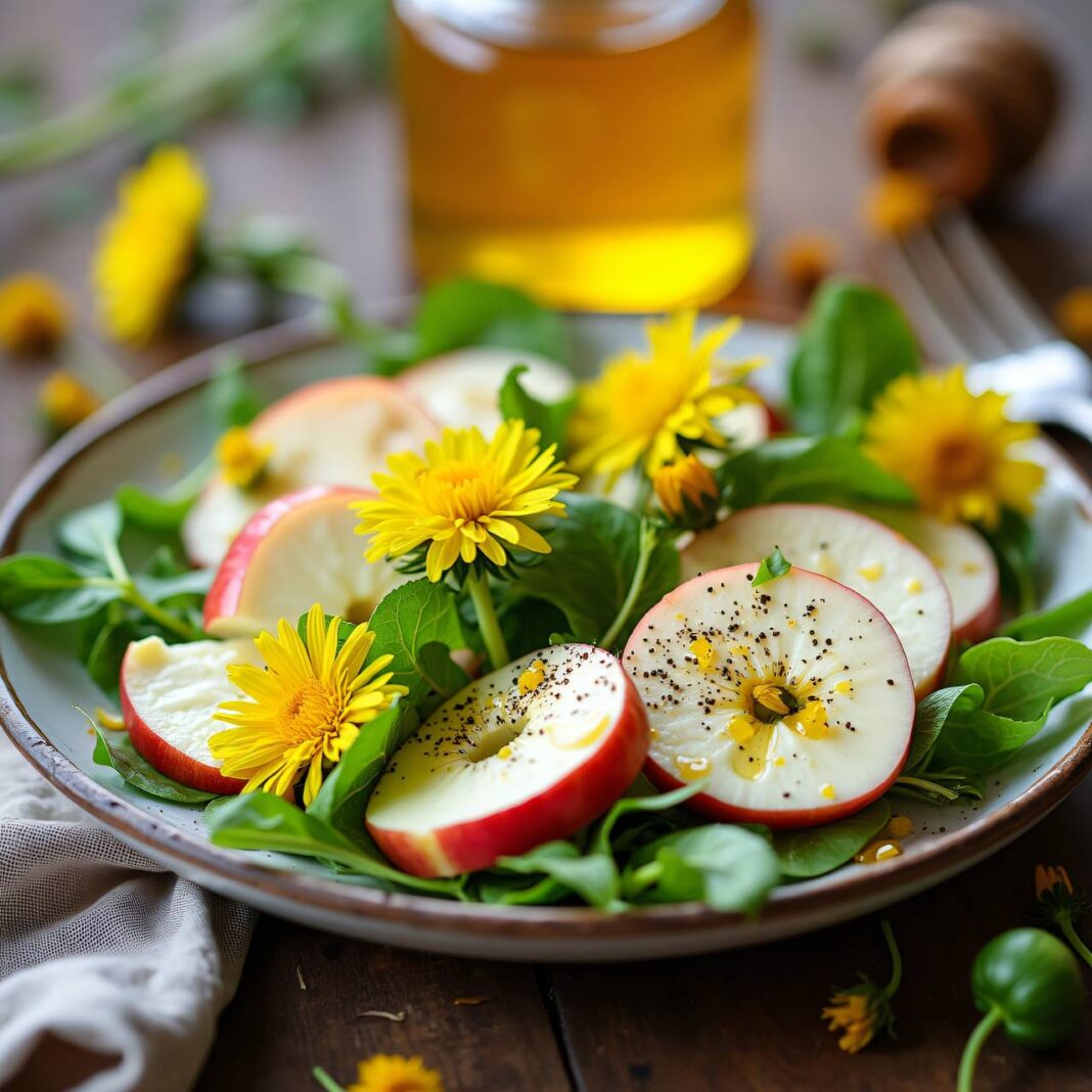 Ziegenkäse mit Löwenzahnsalat Rezept Ziegenkäse mit Löwenzahnsalat Rezept