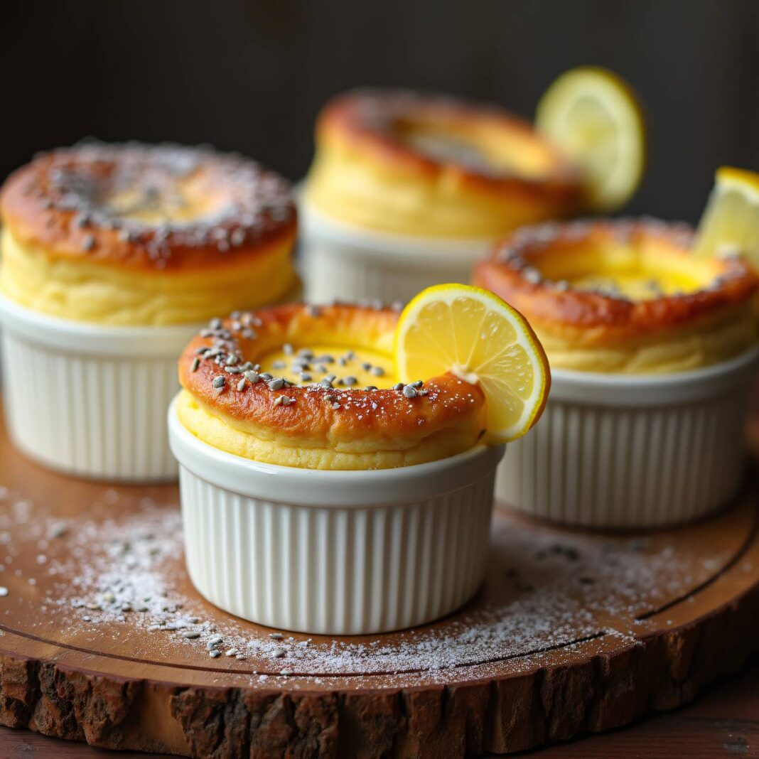 Ziegenkäse-Soufflé mit Mohn und Zitrone Rezept Ziegenkäse-Soufflé mit Mohn und Zitrone Rezept