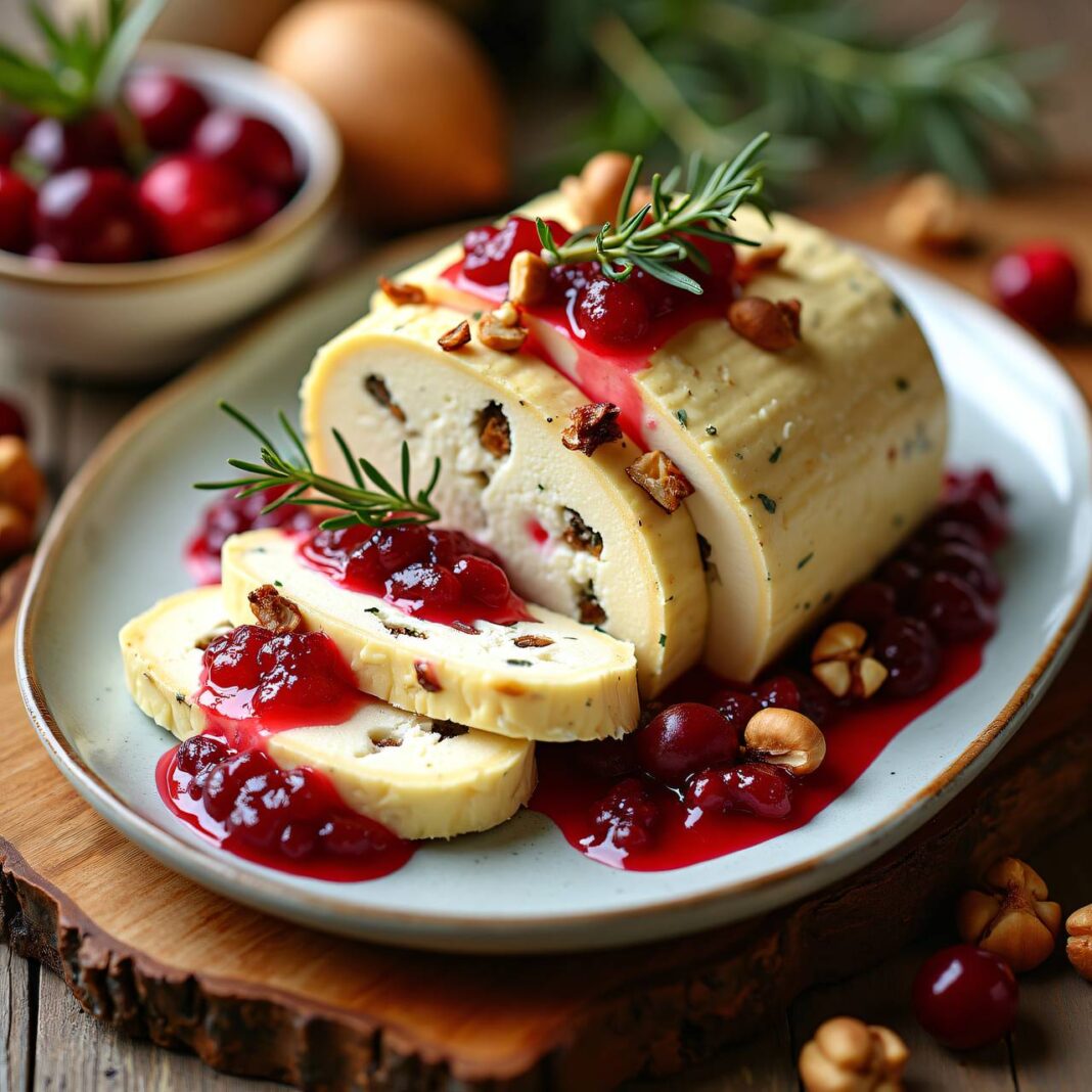 Ziegenkäseterrine mit Haselnüssen und Preiselbeeren Rezept Ziegenkäseterrine mit Haselnüssen und Preiselbeeren Rezept