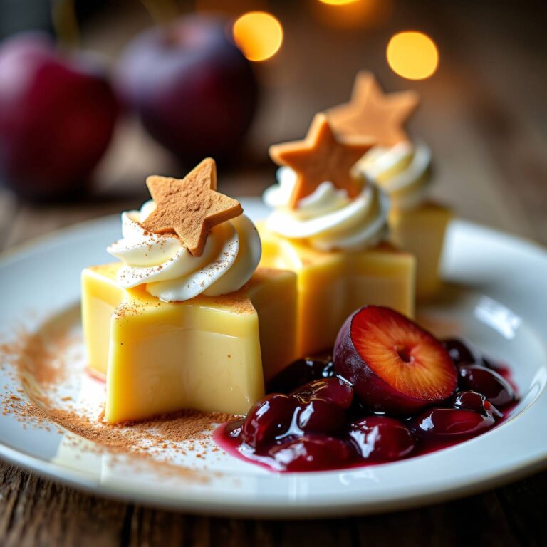 Zimtstern-Parfait mit Zwetschgenkompott Rezept