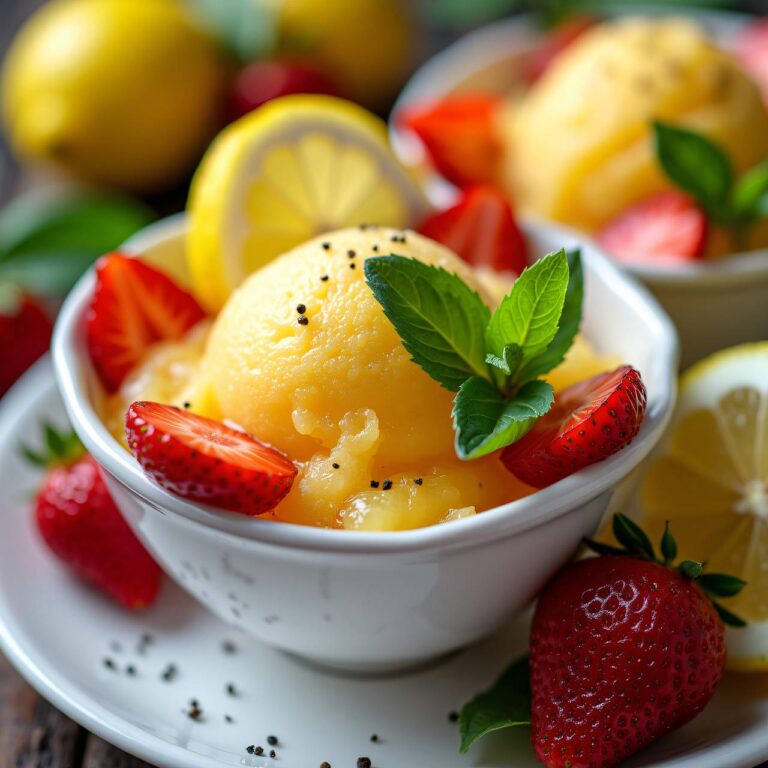 Zitronen-Basilikum-Sorbet Rezept