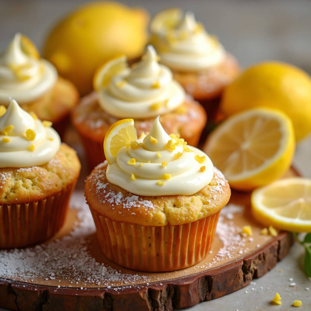 Zitronen-Honig-Muffins mit Mascarpone-Topping Rezept Zitronen-Honig-Muffins mit Mascarpone-Topping Rezept