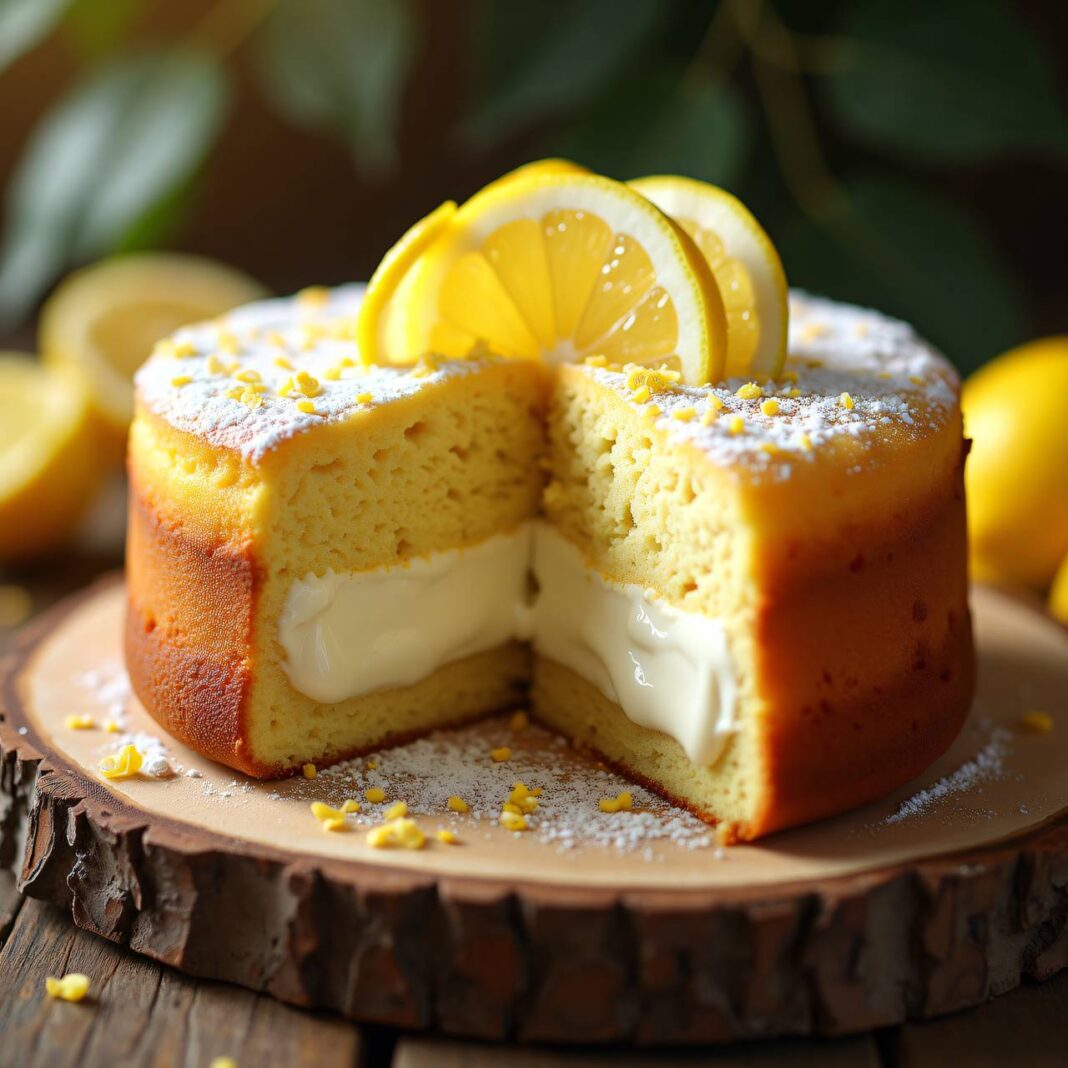 Zitronen-Mohn-Cake mit Cheesecake-Füllung Rezept Zitronen-Mohn-Cake mit Cheesecake-Füllung Rezept